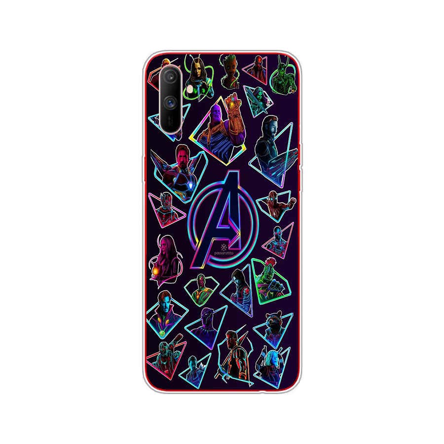 MARVEL Ốp silicon Mềm In Hình Logo Avengers Cho Oppo Realme C3 A1K A37 Neo 9 F1 A35 F9 Pro