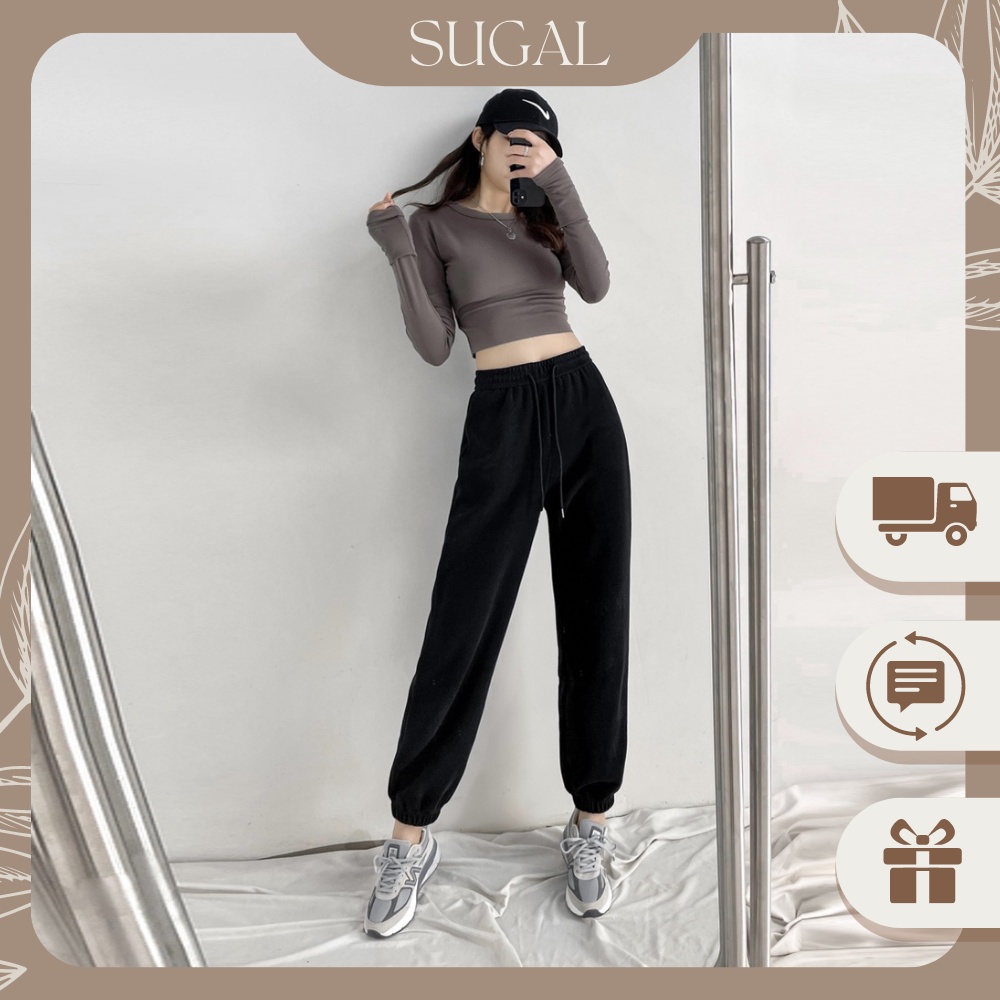 Quần Nữ Jogger Cạp Cao Bo Gấu Chất Liệu Tăm Cao Cấp Thời Trang Sugal QUAN NU 0021V2