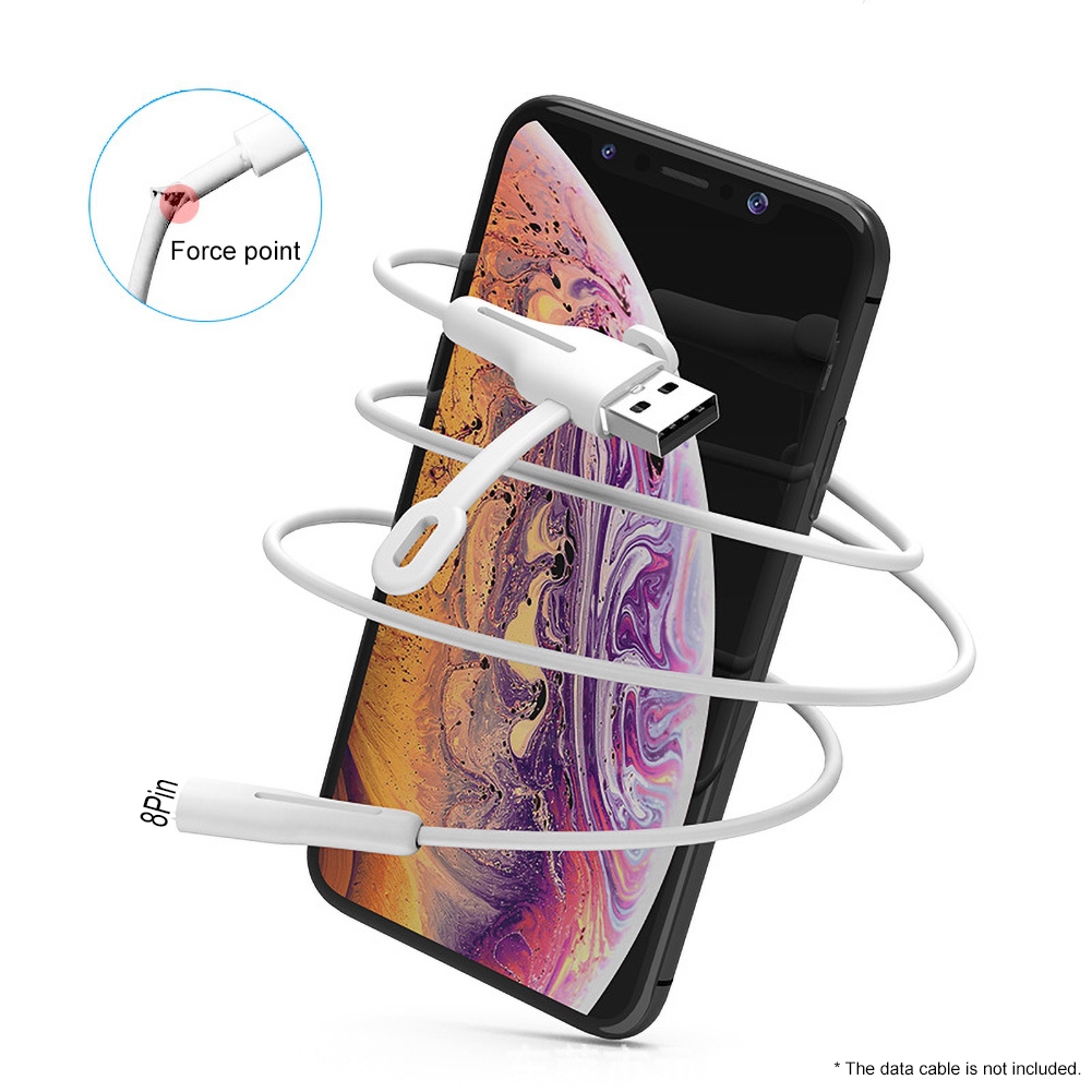 IPHONE Phụ Kiện Bảo Vệ Dây Cáp Sạc Usb Bằng Silicone Tiện Dụng