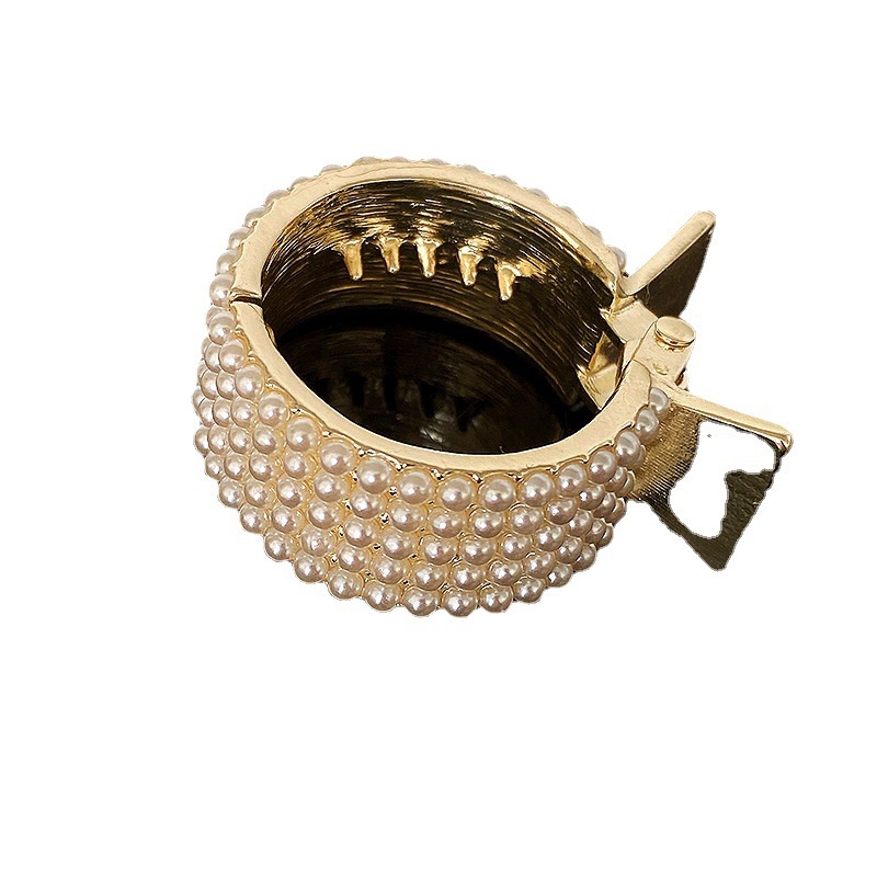 Kẹp Tóc Đính Hạt Ngọc Trai / Đá Cao Cấp Cố Định Tóc Đuôi Ngựa Thiết Kế Đơn Giản Dành Cho Bạn Nữ