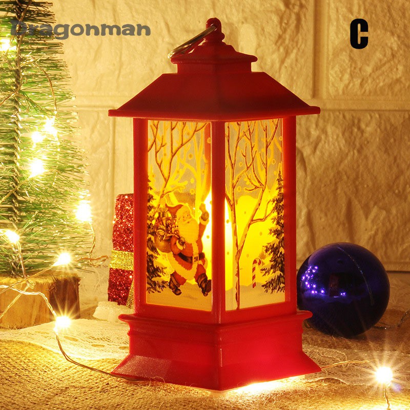 Small Christmas Lantern Lamp Desk Light Festival Table Decoration for Home Bar