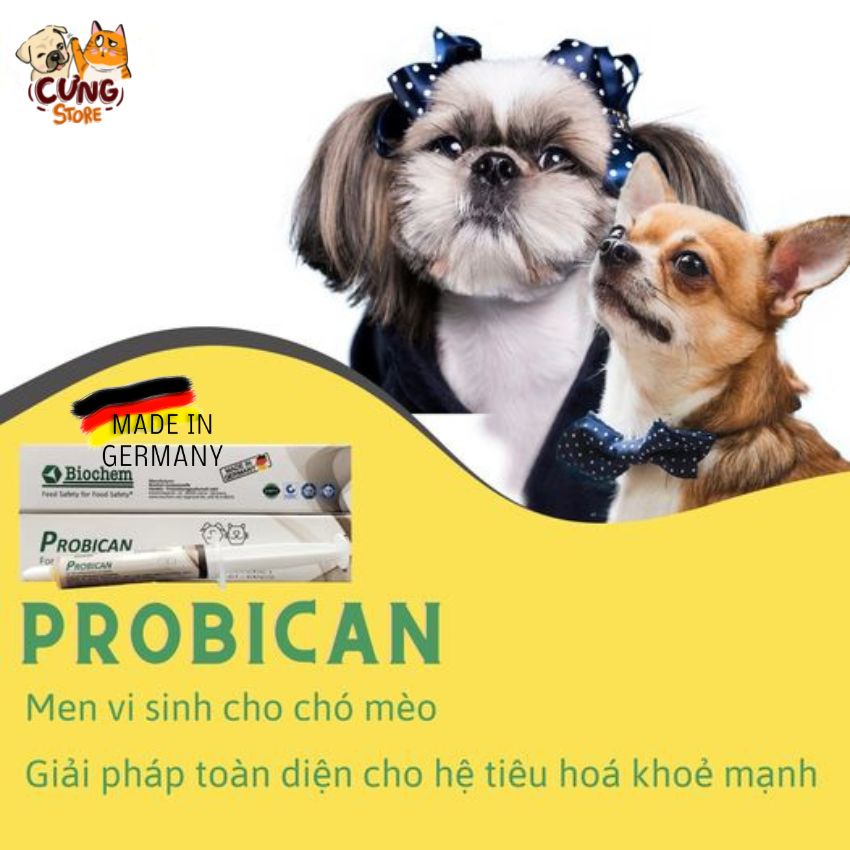 Probican men tiêu hóa cao cấp kèm vitamin tổng hợp cho chó mèo hàng nhập khẩu Đức