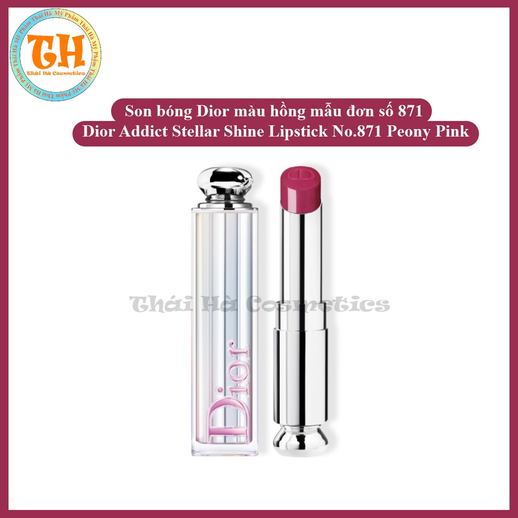 Son bóng Dior màu hồng mẫu đơn số 871 Dior Addict Stellar Shine Lipstick No.871 Peony Pink