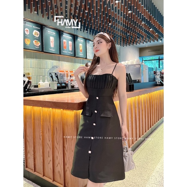 Đầm Xếp Ly Ngực 2 Dây