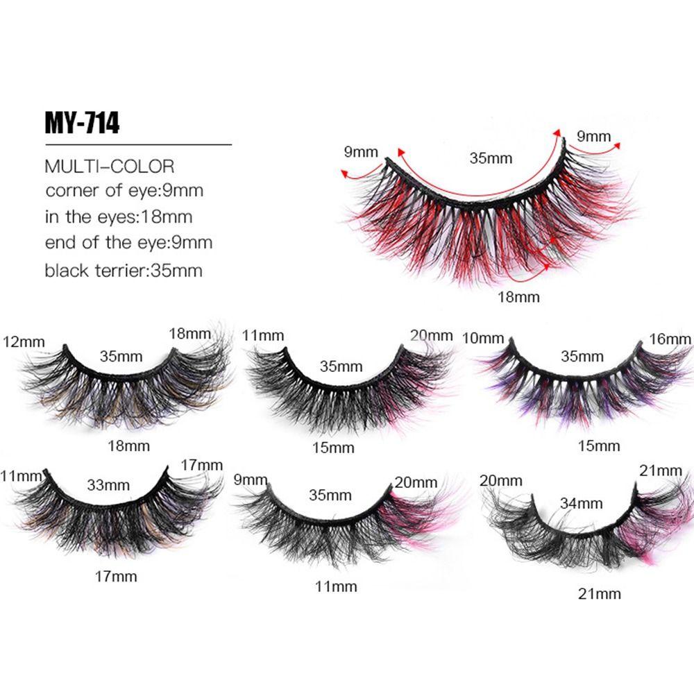 Lông Mi Giả Dày Dặn Nhiều Màu Sắc Trang Điểm Cho Nữ