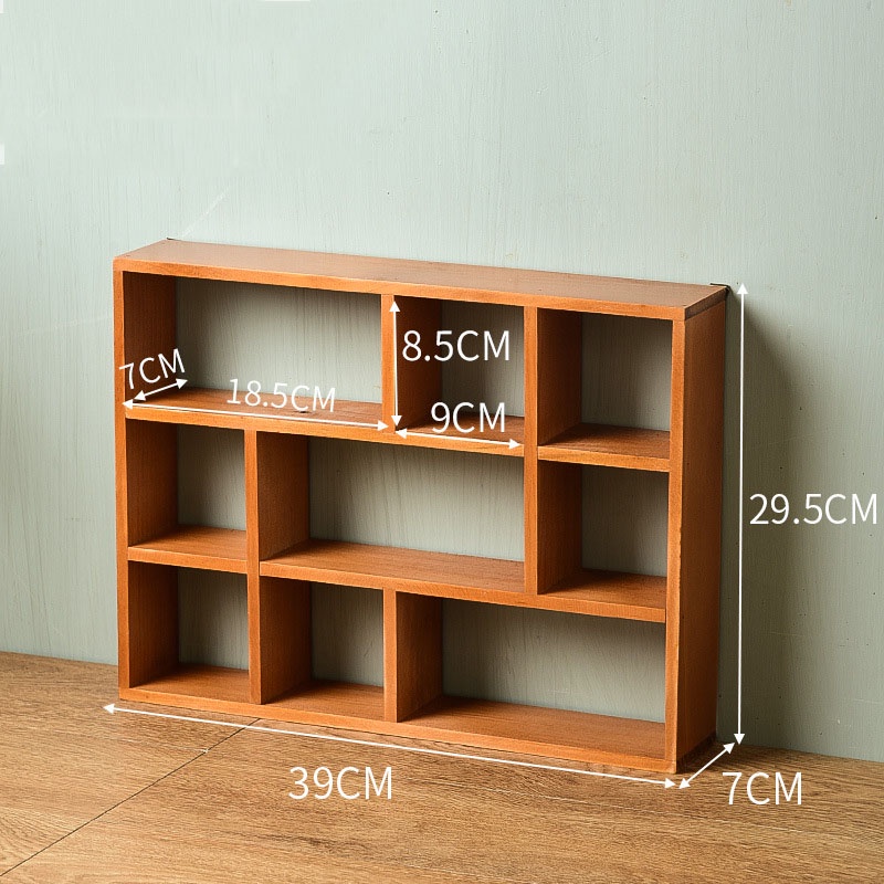 Kệ gỗ hình chữ nhật nhiều ô để đồ decor nhà cửa