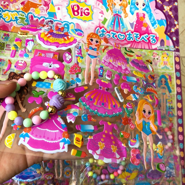 Sticker dán nổi thời trang kèm vòng tay hạt siêu hot