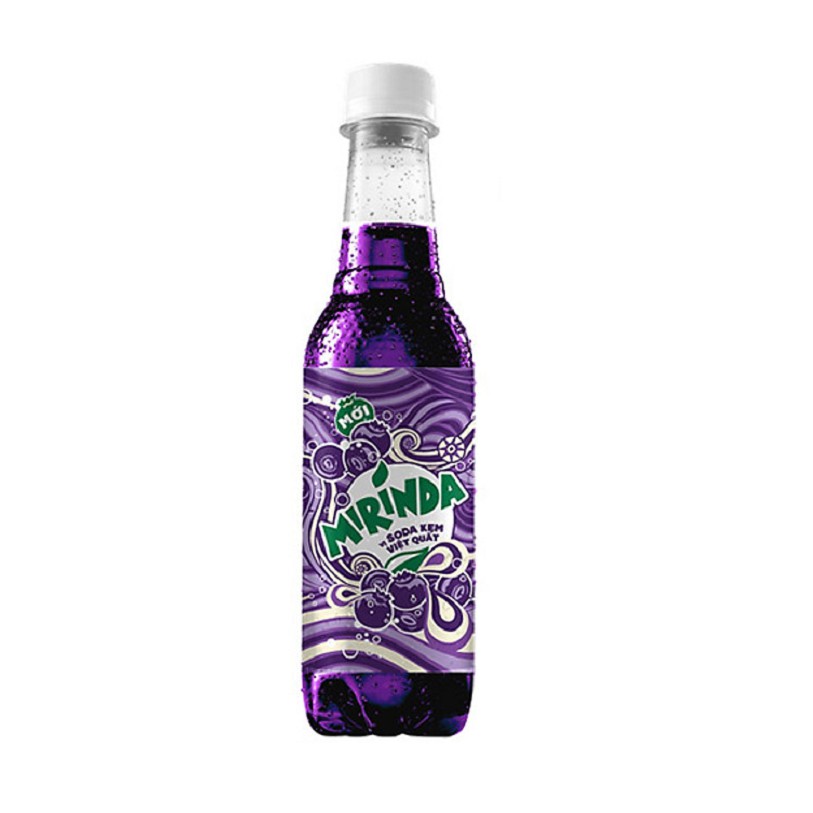 Thùng 24 Chai Nước Ngọt Có Gaz Mirinda Soda Kem Việt Quất (330ml/chai)