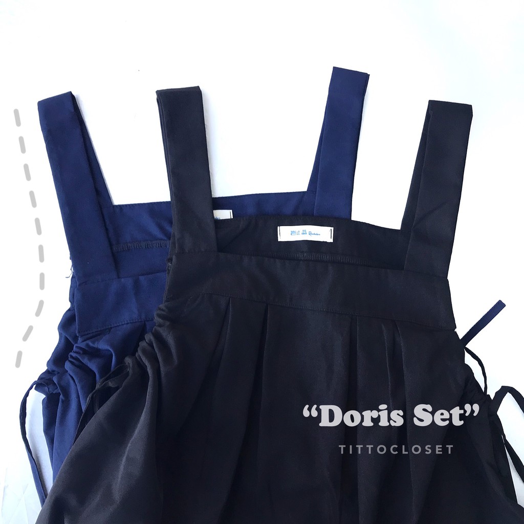 Set Yếm Dài + Áo Tay Bồng Ulzzang - Doris Set - Ảnh Thật - Titto Closet