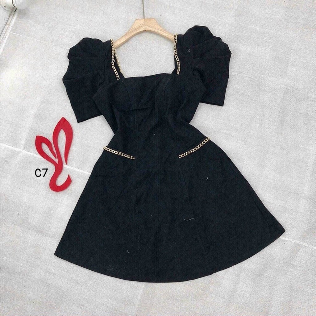 Đầm trượt phối viền xích siêu xinh đẹp cho chị em