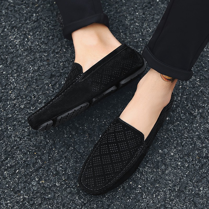 Giày lười da lộn phong cách vintage cho nam