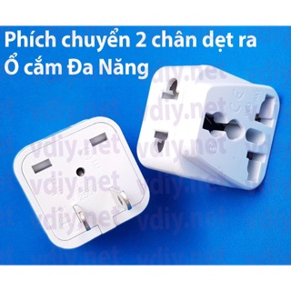 Phích chuyển 2 chân Nhật dẹt song song ra ổ cắm đa năng