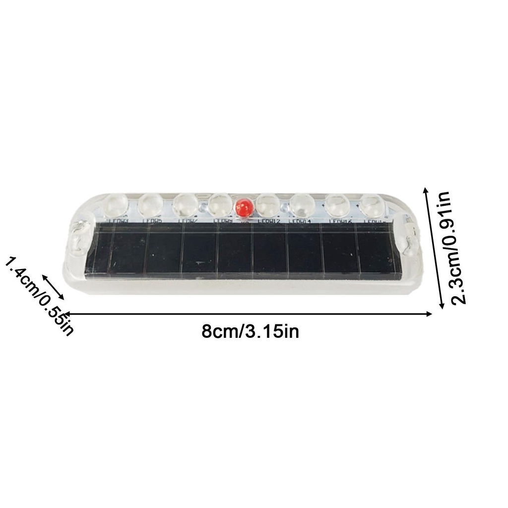 Đèn LED 10 Bóng Năng Lượng Mặt Trời Cảnh Báo An Toàn Gắn Đuôi Xe Hơi / Xe Máy