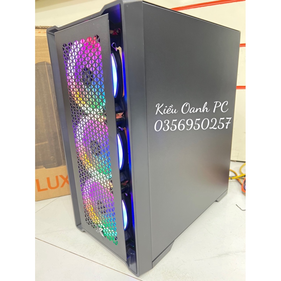 Vỏ case máy tính Gaming 2 mặt kính Cesar Rainbow  - Hàng Chính Hãng