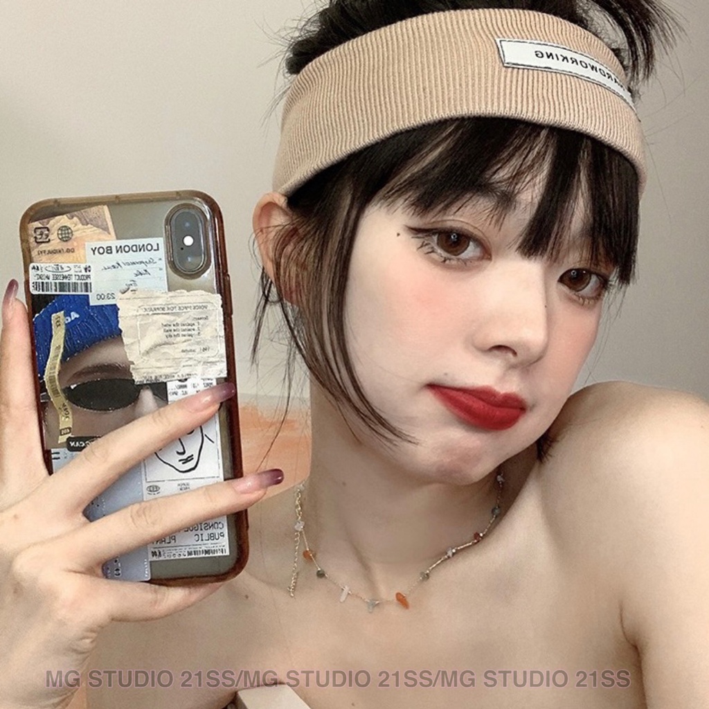 Băng Đô MG Studio Thêu Chữ HARDWORKING Đơn Giản Thời Trang