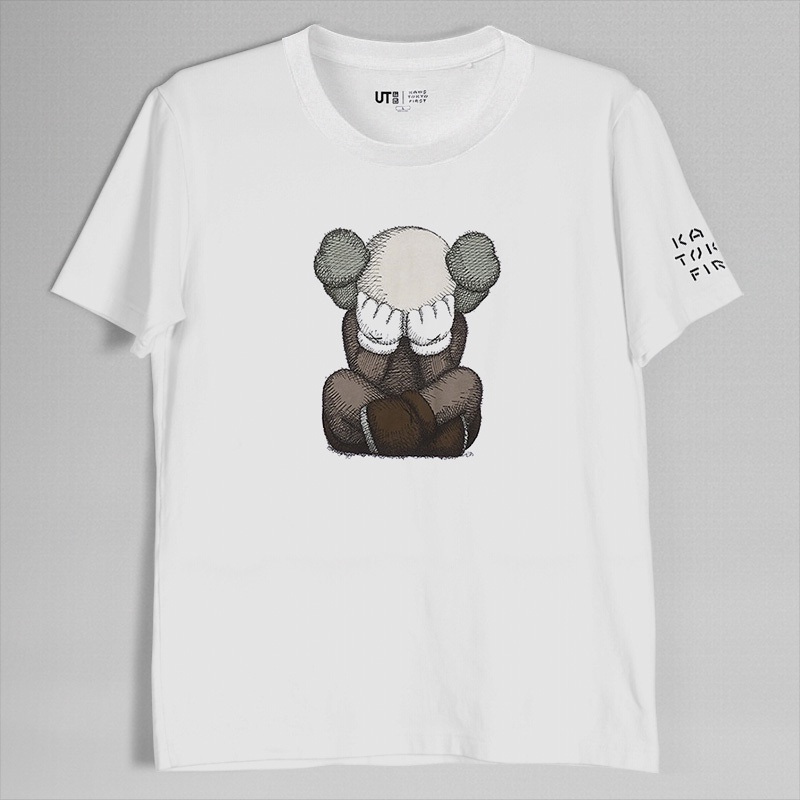 Uniqlo Áo Thun Cổ Tròn In Hình Kaws Co-Branded Thời Trang Cho Nam