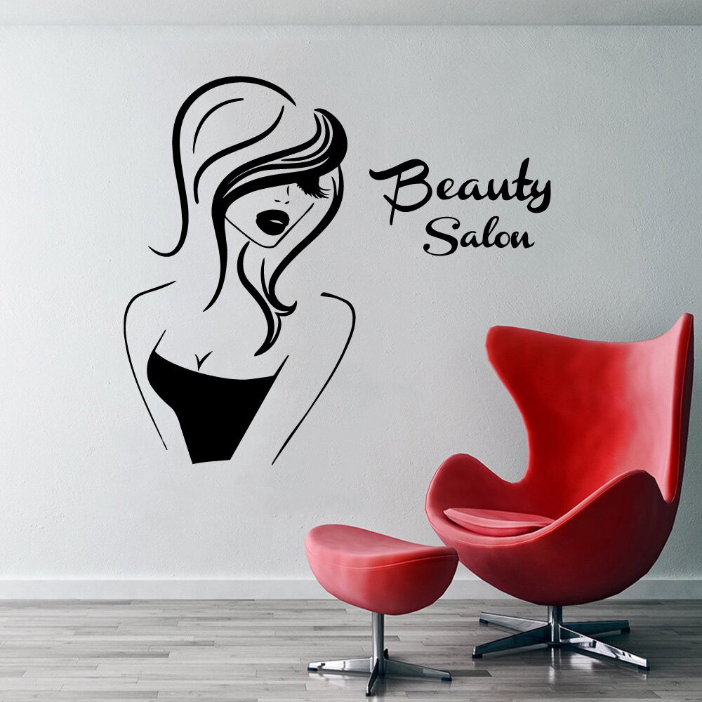 Miếng Dán Tường Trang Trí Nhà Cửa In Chữ Beauty Salon Nghệ Thuật