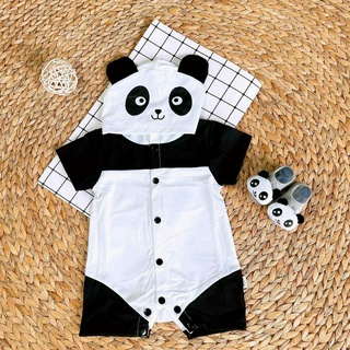 Body đùi gấu trúc nón liền cho bé trai, bé gái Size 4-15kg. Đồ bộ liền thân cho bé