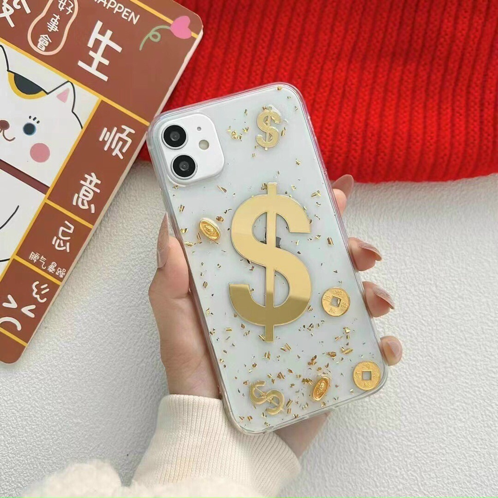 Ốp lưng Iphone trong suốt nhũ thần tài  cực đẹp iphone 6plus,7plus,8plus,x,xs,xsmax, 11, 11promax, 12promax,13promax