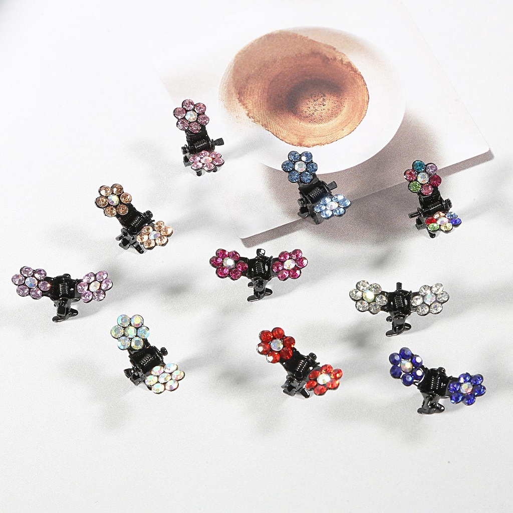 Set 12 Kẹp Tóc Càng Cua Đính Hoa|Kẹp Hàm Cá Mập Tiện Lợi