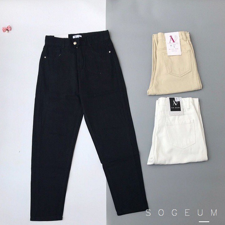 Quần jean kaki dáng baggy rách gối size S M L Sogeum.store