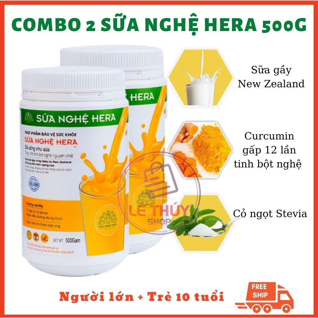 Sữa Nghệ HERA SN01 Hỗ Trợ Đau Dạ Dày - Làm Đẹp Da - Tốt Cho Mẹ Sau Sinh [CHÍNH HÃNG](2 HỘP 500GRAM)