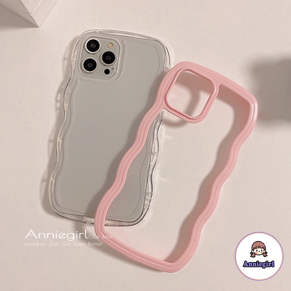 Ốp Điện Thoại Chống Sốc Màu Macaron Viền Lượn Sóng Cho IPhone 13 12 11 Pro Max 8 7 Plus X XS XR