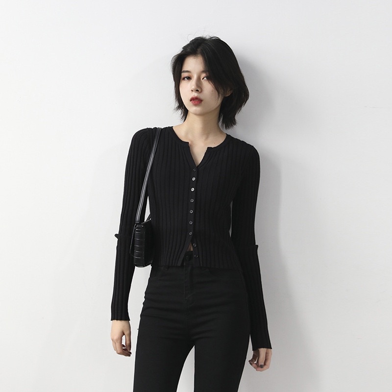 Áo cardigan len, áo len nữ, áo len tăm đũa cài cúc dọc 9 màu | BigBuy360 - bigbuy360.vn