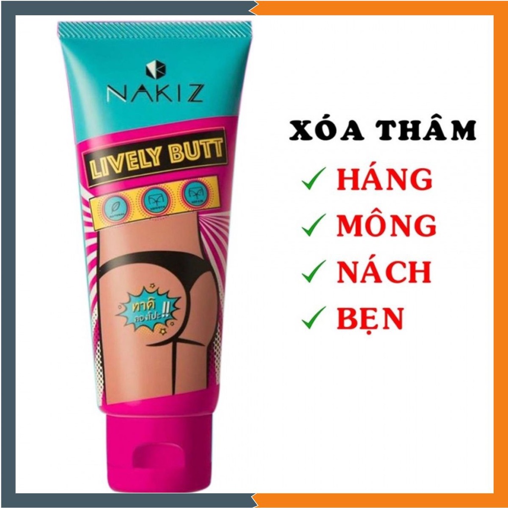NAKIZ LIVELY BUTT 〡 Kem thoa thâm, mụn Mông, Bẹn, Nách, Lưng, Nhũ hoa, Cùi chỏ, Đầu gối mypham_store_ | BigBuy360 - bigbuy360.vn
