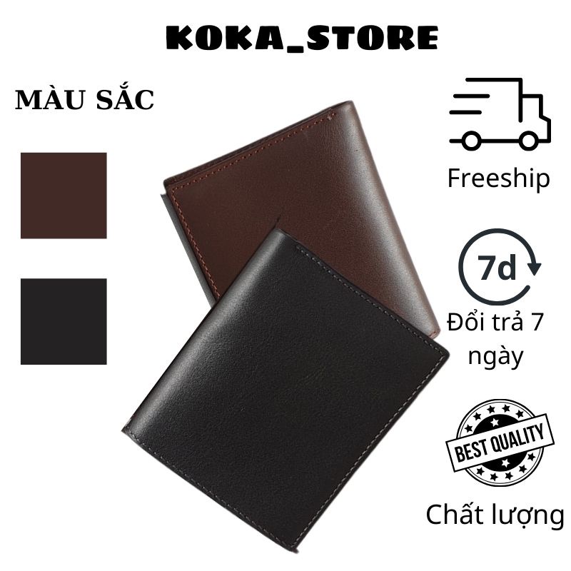 Ví Nam Mini Cầm Tay Đẹp Dáng Đứng Chất Liệu Da Cao Cấp Chính Hãng Bóp Da Nam Nhỏ Gọn Tiện Dụng Mẫu KT02 - Koka Store