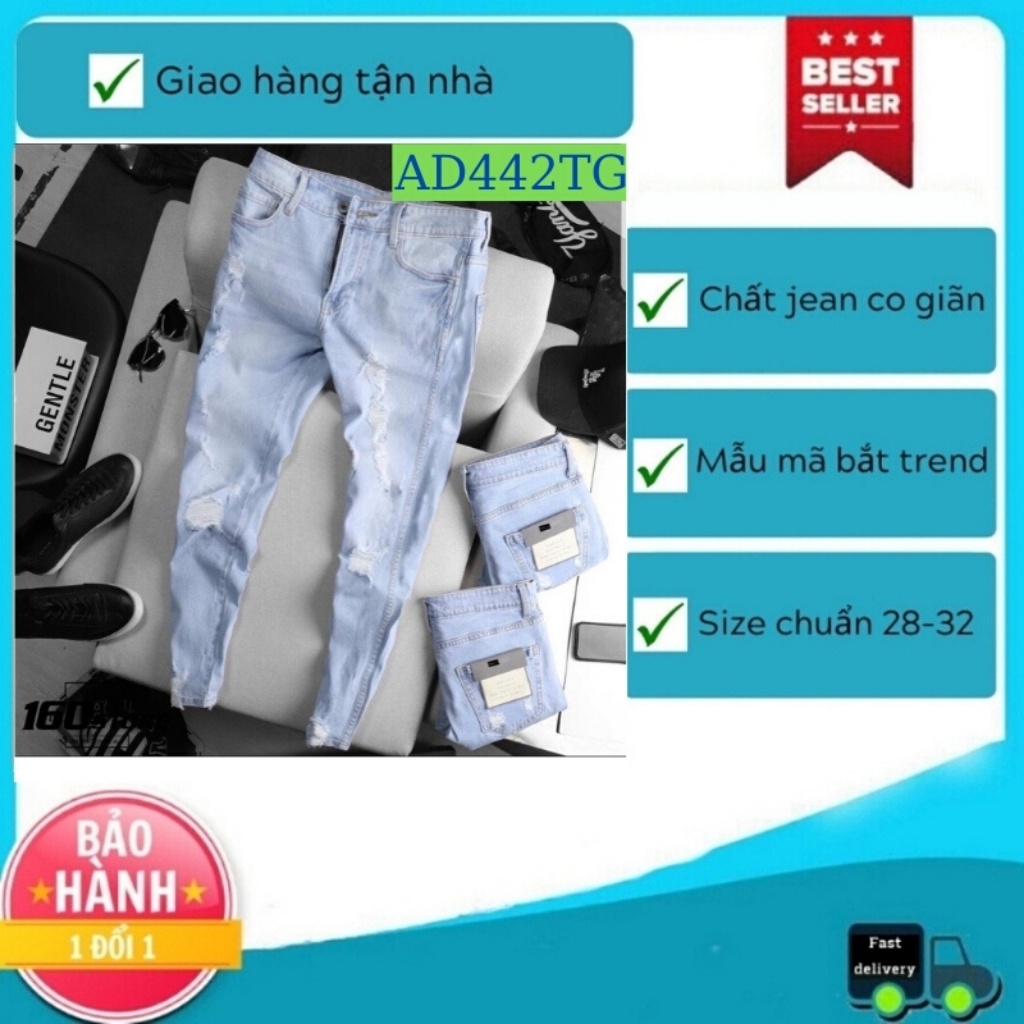 Quần jean nam tenji ad442tj quần bò nam trắng trơn cao cấp trẻ trung phong cách tenji store 9
