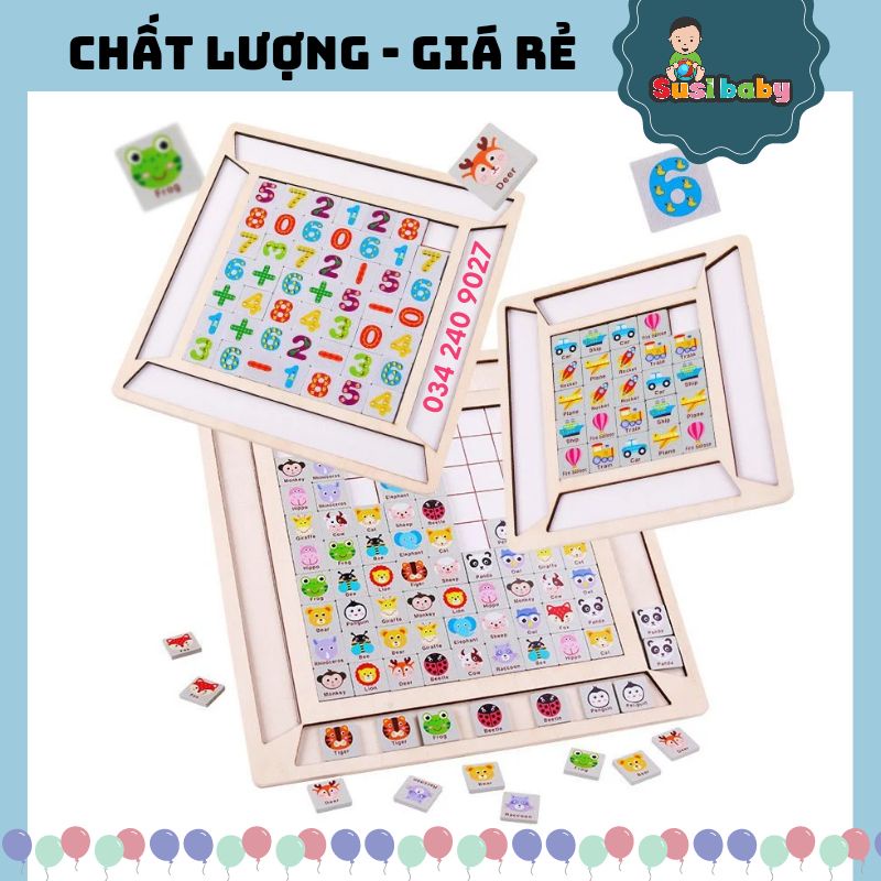 [KÈM QUÀ TẶNG] ĐỒ CHƠI GỖ - ĐỒ CHƠI XẾP HÌNH PIKACHU LUYỆN TƯ DUY CHO BÉ - ĐỒ CHƠI CHO BÉ