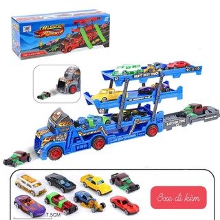 Đồ chơi xe container 3 tầng chở xe con