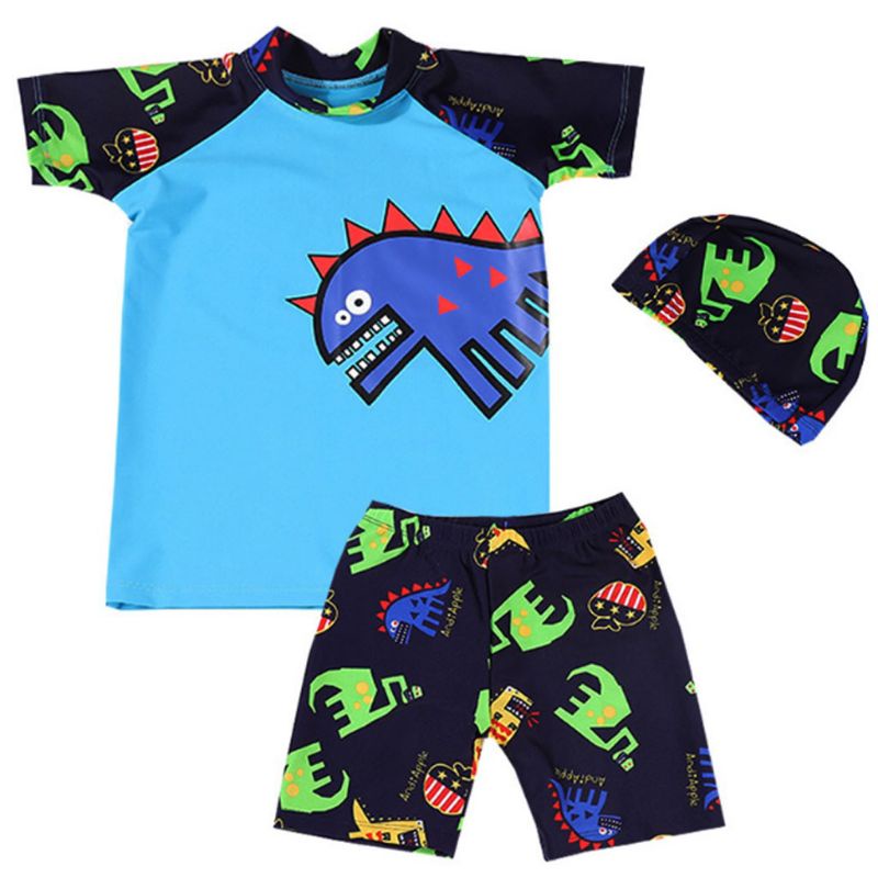 [Hình Thật] Bộ đồ bơi bé trai dạng short kèm mũ bơi BK-340i