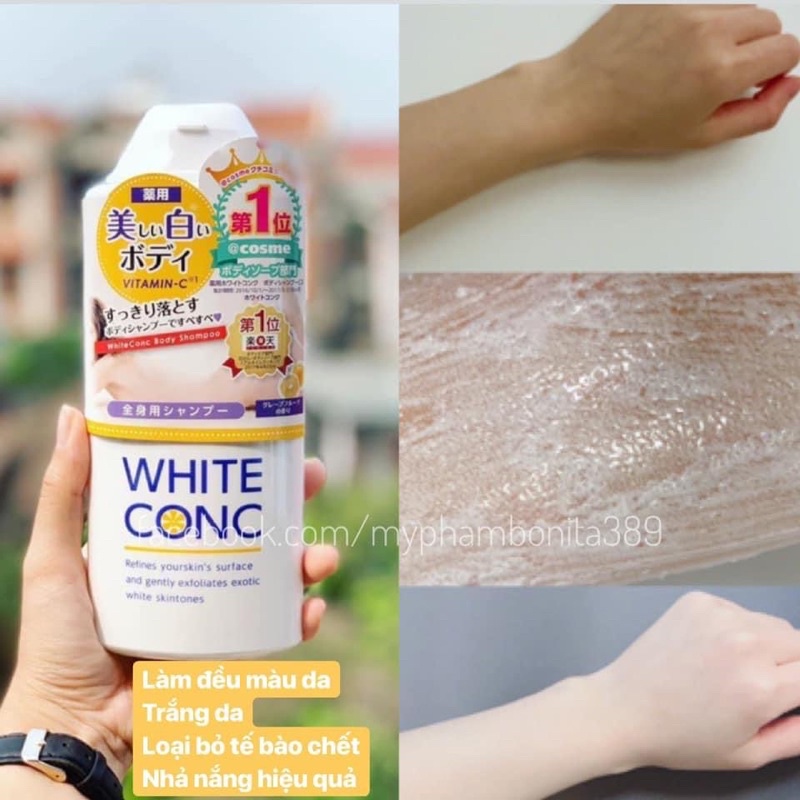 Bộ Dưỡng Trắng Da Body White Conc Sữa Tắm Kem Dưỡng Thể Nhật Bản