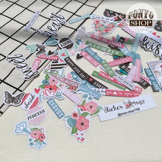 💖 Die Cut Trang Trí Scrapbook Chủ Đề “Romance” – Miếng Cắt Sẵn Tạo Hiệu Ứng Nổi Dễ Thương