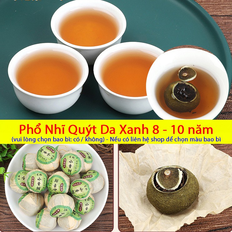 Trà Phổ Nhĩ Quýt Da Xanh (8 - 10 năm) - 1 Viên Dùng Thử - Trà ngon, lâu năm tuổi trà, hương vị đặc biệt