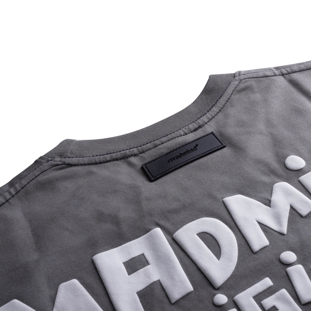 MADMIND® Chính Hãng - Áo Thun In Nổi Give Me  Màu Đen / Xám Form Rộng Unisex
