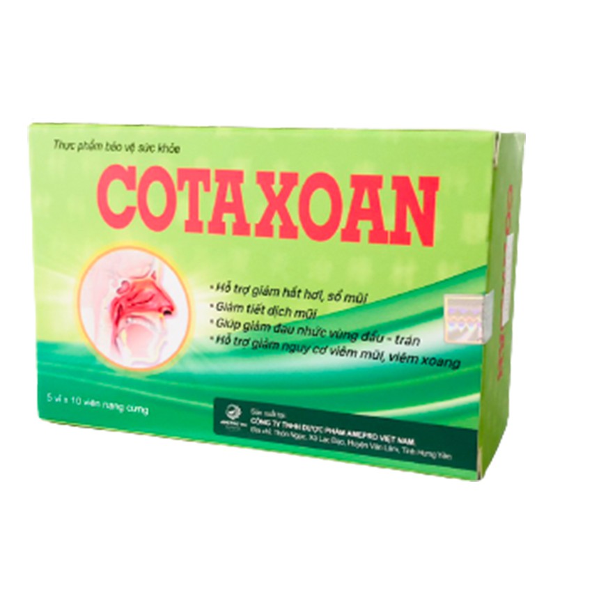 CotaXoan COTA XOAN HỘP 50 VIÊN - Hỗ trợ giảm triệu chứng viêm xoang, viêm mũi dị ứng hộp - COASTLINECARE PHARMACY