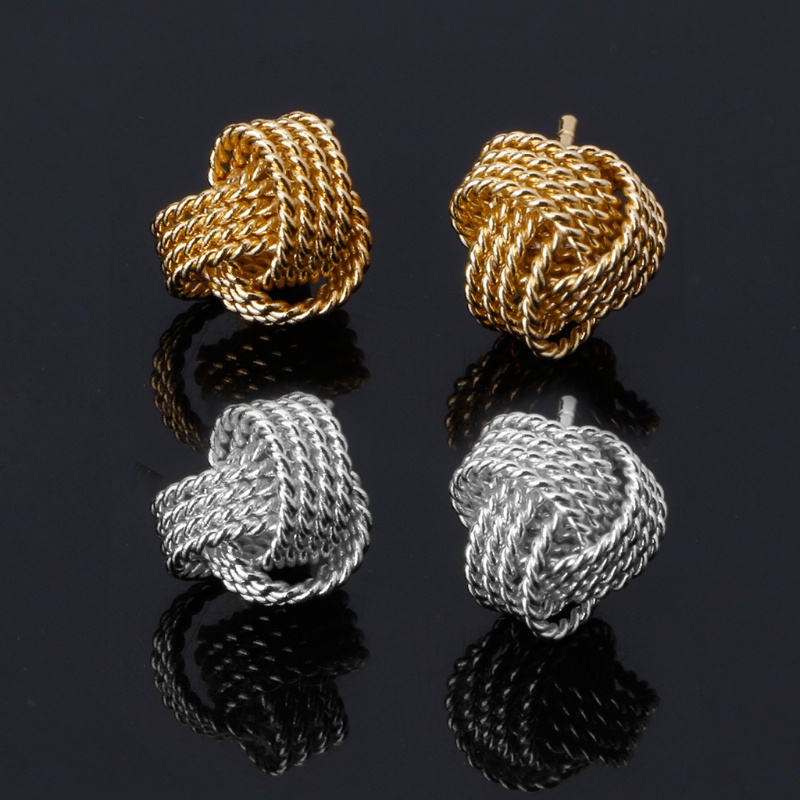 Youyo Khuyên Tai Dạng Hạt Xoắn Nhỏ Màu Bạc Đơn Giản Sáng Bóng Không Gây Dị Ứng