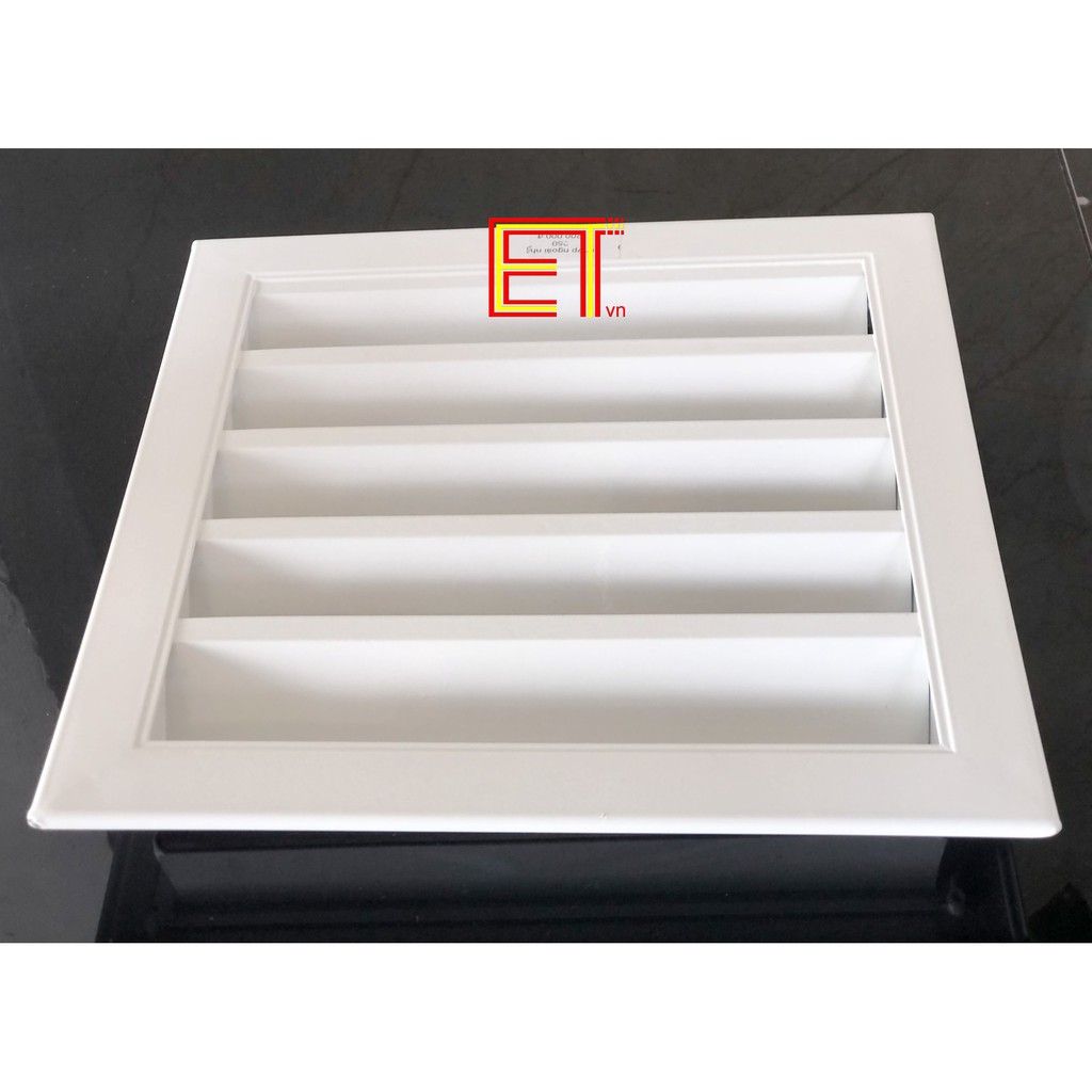 Chớp ô thoáng cửa LOUVER-250 CHỐNG HẮT MƯA đa năng, BH 12T cho quạt thông gió, lỗ thoáng, lam gió, chất liệu nhôm 25x25