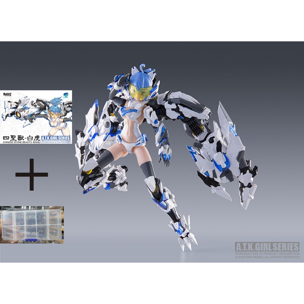 Mô hình lắp ráp ATKGIRL 03 Pretty Armor White tiger 1/12 PA Eastern Model Bạch Hổ 2.0 (tặng hộp đựng part)