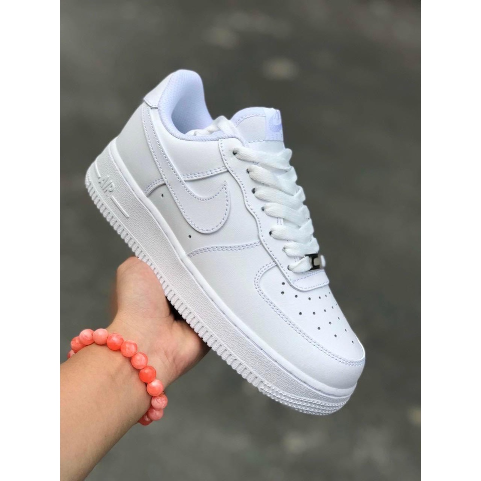 Giày Sneaker AF1 Trắng, Air Force 1 All White Bản Trung Nguyên Bản Cho Nam Nữ, Present Original Sneaker