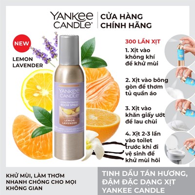 Tinh dầu tán hương đậm đặc dạng xịt Yankee Candle - Lemon Lavender (42.5g)