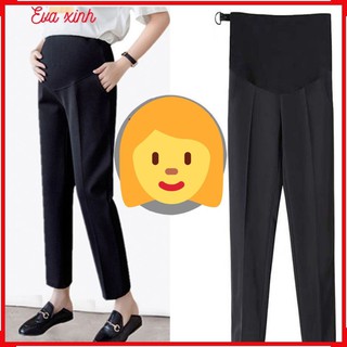 Quần bầu công sở baggy chất liệu mát, co giãn tốt, ống rộng, có đáp bụng, có chun chỉnh, quần bầu thời trang hàng XNK