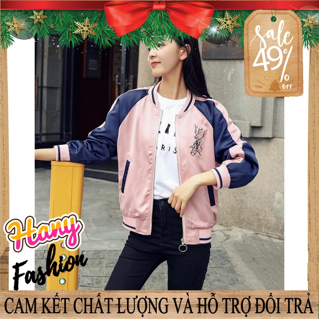 Áo khoác bomber thêu hình chim hạc nam nữ unisex cao cấp phong cách hàn quốc form rộng - Áo khoác dù 2 lớp thêu hạc phối