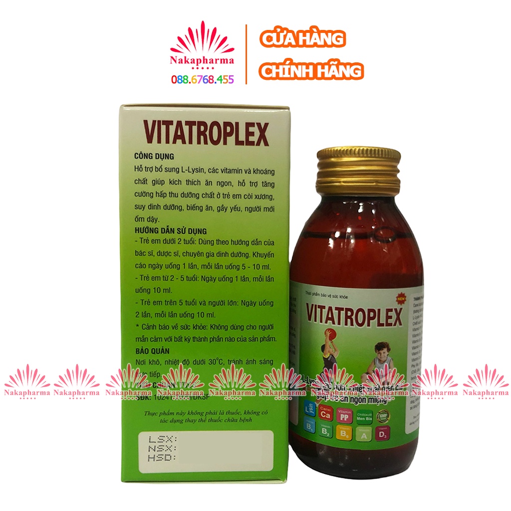 Siro Vitatroplex – Giúp bổ sung lysine và vitamin cho trẻ đang lớn, mọc răng, biếng ăn, hấp thu kém - Vita Troplex