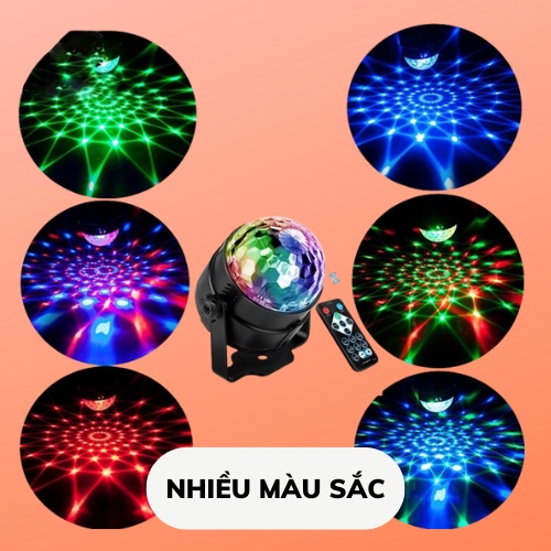 Đèn led nháy theo nhạc mini để phòng, đèn bar chớp nhiều màu đẳng cấp có điều khiển từ xa