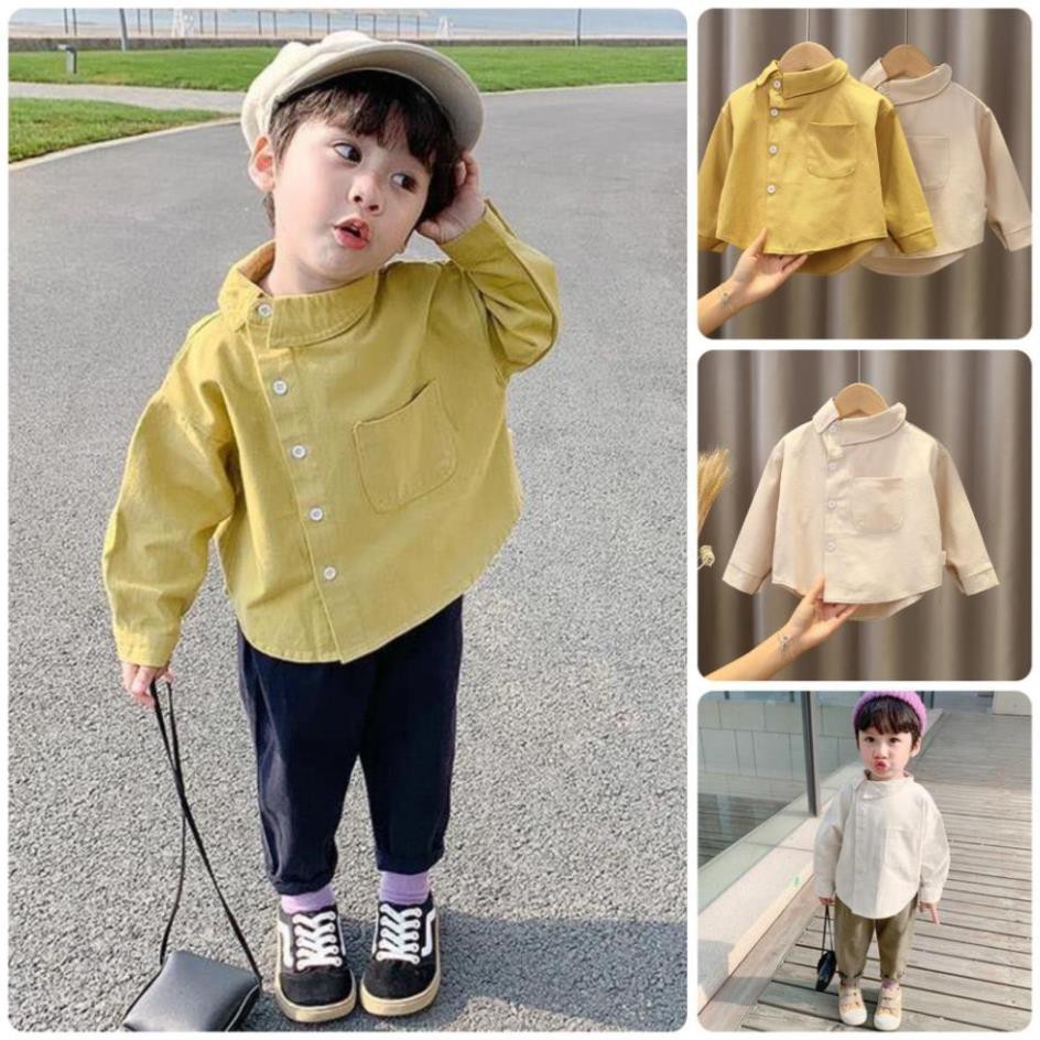 IST41 Size 80-120 (6-21kg) Áo sơ mi bé trai hàn quốc - Dài tay Hàng Quảng Châu Thời trang trẻ em