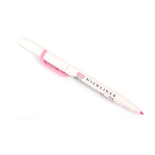 Bút đánh dấu hai đầu Zebra Mildliner Double-Sided Highlighter – Fine/Bold – Màu hồng (Mild Pink)